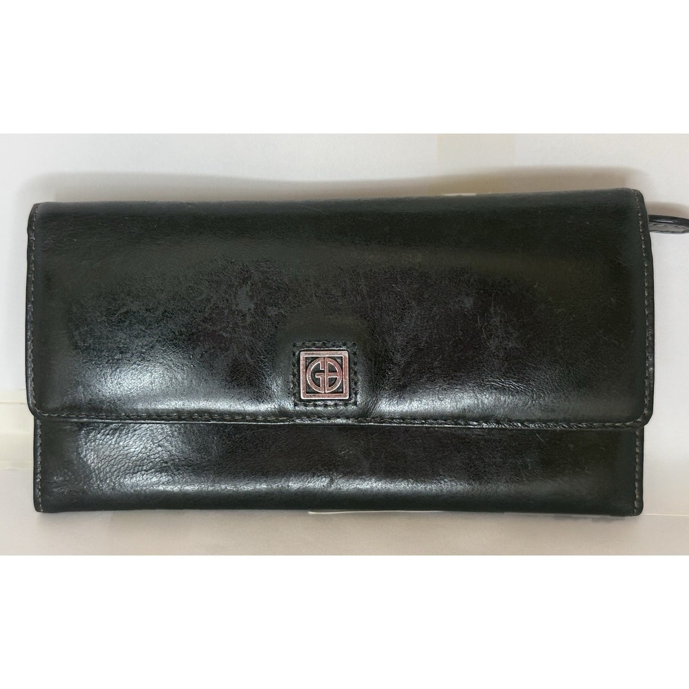 Giani Bernini Genuine Leather Wallet Clutch Organizer Zip Pocket Snap Closure